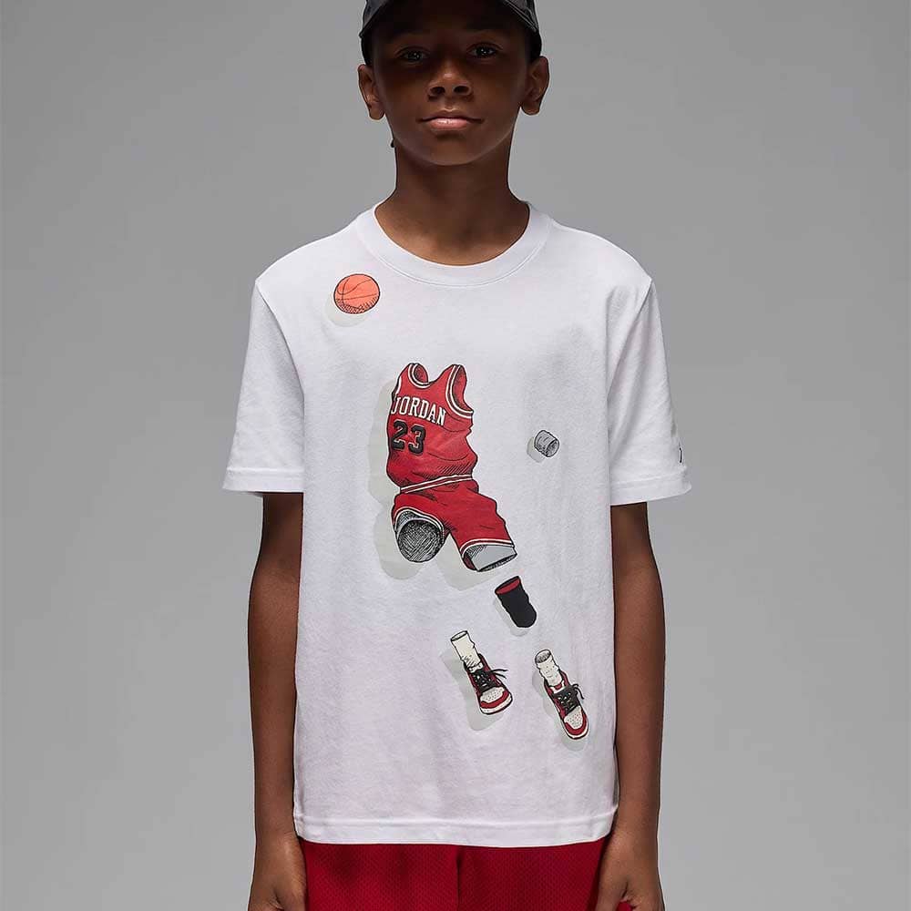 ДЕТСКА ТЕНИСКА ЗА МОМЧЕ NIKE 95F159-001 JORDAN GHOST MAN SS-TEE БЯЛА - lotus-sport.bg